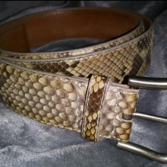 Salvatore Ferragamo Men's Women's Python Skin Leather Fashion Belt